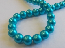 GLASS PEARLS 8MM TURQ