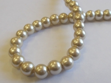 GLASS PEARLS 8MM LT GOLD