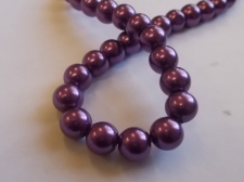 GLASS PEARLS 10MM DR PURPLE