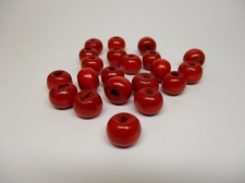 WOOD BEADS 12MM RED 125G