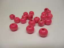 WOOD BEADS 8MM PINK 125G