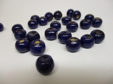 WOOD BEADS 14MM DK PURPLE 125G