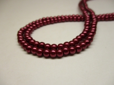 GLASS PEARLS 4MM DK PLUM