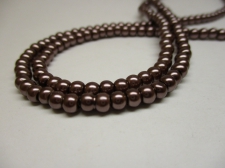 GLASS PEARLS 4MM BROWN