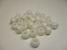 PONY BEADS 6X9MM 250G WHITE