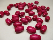 WOOD BEAD OVAL 6X9MM 125G CERISE