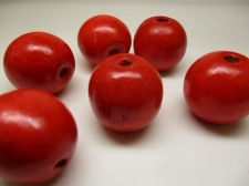WOOD BEAD 20MM 125G RED