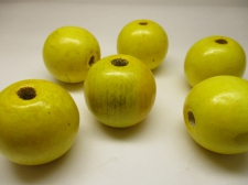 WOOD BEAD 25MM 125G YELLOW