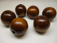 WOOD BEAD 30MM 125G BROWN