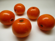 WOOD BEAD 30MM 125G ORANGE