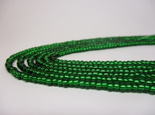 Czech Seed Beads 8/0 Foil Dk Green 3str x +/-50cm