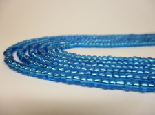 Czech Seed Beads 8/0 Foil Turq 3str x +/-50cm