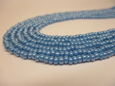Czech Seed Beads 8/0 Pearl Sky Blue 3str x +/-50cm