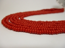 Czech Seed Beads 8/0 Opaque Red 3str x +/-50cm