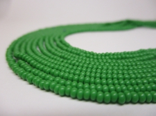 Czech Seed Beads 11/0 Opaque Green 5str x +/-50cm