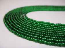 Czech Seed Beads 11/0 Foil Green 5str x +/-50cm