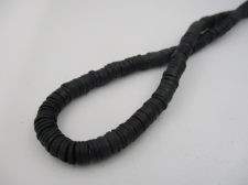 Rubber Disc Beads 6mm/ 40cm Black