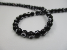 Evil Eye Beads 10mm +/-38pcs Black