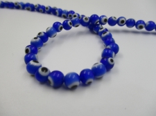 Evil Eye Beads 10mm +/-38pcs Blue
