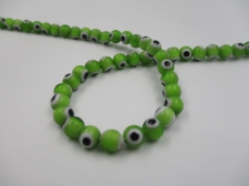 Evil Eye Beads 10mm +/-38pcs Green