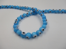 Evil Eye Beads 10mm +/-38pcs Lt Blue