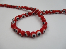 Evil Eye Beads 10mm +/-38pcs Red