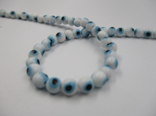 Evil Eye Beads 10mm +/-38pcs White