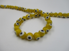 Evil Eye Beads 10mm +/-38pcs Yellow