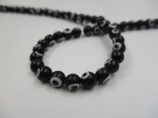 Evil Eye Beads 8mm +/-48pcs Black