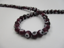 Evil Eye Beads 8mm +/-48pcs Purple