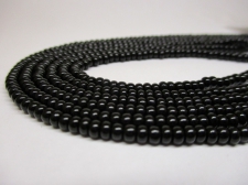 Czech Seed Beads 8/0 Opaque Black 3str x +/-50cm