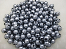 Plastic pearls 500g 8mm Matt Grey