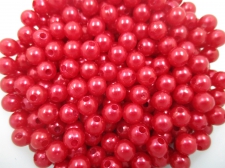 Plastic pearls 500g 8mm Red