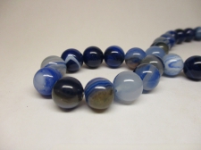 Blue Veins Agate 10mm +/-37pcs