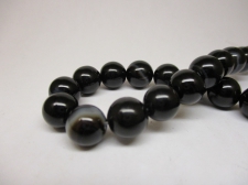 Black Striped Agate 10mm +/-37pcs