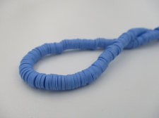 Rubber Disc Beads 6mm/ 40cm Blue