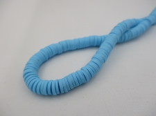 Rubber Disc Beads 6mm/ 40cm Lt Blue
