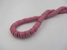Rubber Disc Beads 6mm/ 40cm Lt Purple