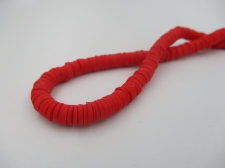 Rubber Disc Beads 6mm/ 40cm Red