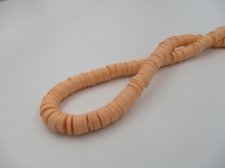 Rubber Disc Beads 6mm/ 40cm Peach
