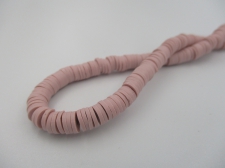 Rubber Disc Beads 6mm/ 40cm Dusty Pink