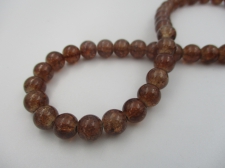 Crackle Glass 8mm Brown +/-105pcs