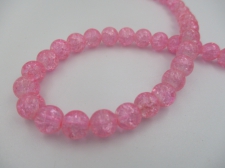 Crackle Glass 10mm Lt Pink +/-82pcs