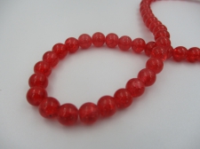 Crackle Glass 10mm Red +/-82pcs