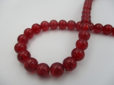 Crackle Glass 10mm Dk Red +/-82pcs