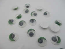 Googly Eyes 15mm +/-25pcs Green