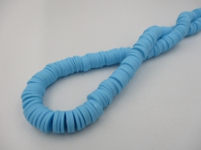Rubber Disc Beads 8mm  40cm Lt Blue