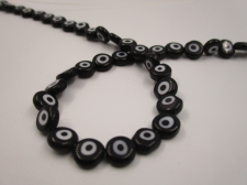 Evil Eye Beads Disc 6x2mm +/-64pcs Black