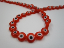 Evil Eye Beads Disc 6x2mm +/-64pcs Orange
