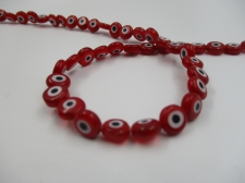 Evil Eye Beads Disc 6x2mm +/-64pcs Red